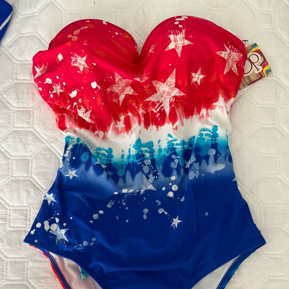 OP RED WHITE BLUE JULY 4th ONEPIECE SMALL